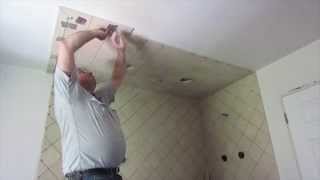 How to install tile on a ceiling [upl. by Alvin]