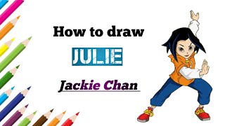 How to draw Julie from Jackie Chan Adventures  Easy drawing for kids drawing julie adventure [upl. by Artenehs]