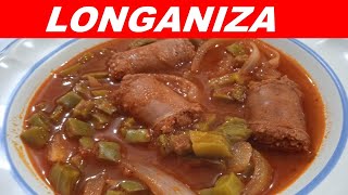 Como hacer LONGANIZA EN SALSA ROJA Con NOPALES [upl. by Ydnem]