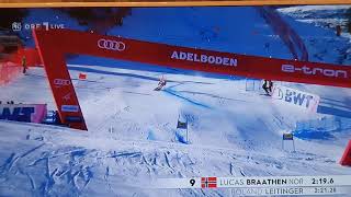 Lucas Braathen stürzt Unfall Adelboden 812021 [upl. by Favin]