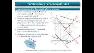 Perpendicular común a dos rectas que se cruzan Diédrico Directo [upl. by Mixie]