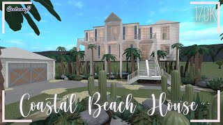 Bloxburg  Coastal Beach House 170k  Speed Build  No Large Plot [upl. by Arabela]