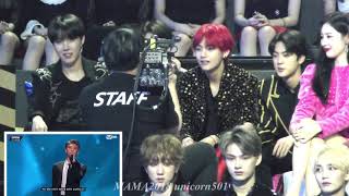 BTS reaction to RM speech mama2018 [upl. by Adlei74]