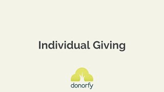 Donorfy  Individual Giving demo [upl. by Aikemal]