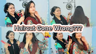 Haircut  Parlour wali Baji Sania 😝 HairStyling  Sumi Sania Vlogventures [upl. by Atiuqehc28]