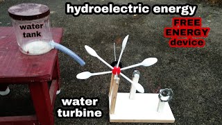 how to make hydro electricity generation at home  free energy school project [upl. by Pirozzo]