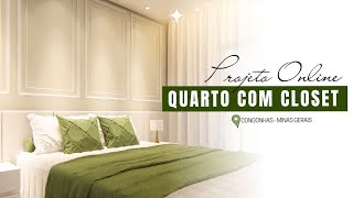 Projeto RampT  Quarto de Casal com Penteadeira e Closet  Projeto Online por Juliana Parreira [upl. by Ecnerolf]