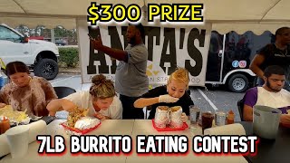 300 CASH PRIZE 7LB BURRITO EATING CONTEST at Anitas in Greenville NC RainaisCrazy [upl. by Loos]