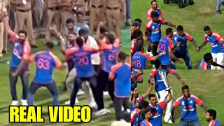 Rohit Sharma Virat Kohli Hardik and Indian Players dancing at Wankhede Ground during celebration [upl. by Margaretha]