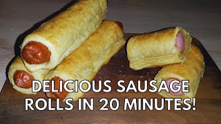 How to Make Sausage Rolls  Easy Puff Pastry Hot Dogs with Only 3 Ingredients [upl. by Lothaire523]