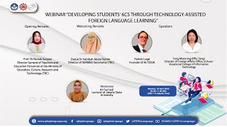 Webinar Developing Students 6Cs through TechnologyAssisted Foreign Language Learning [upl. by Aisela]