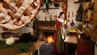 Baking Pies in the Forest Fire Baked Apple Pie Justines Own [upl. by Ailuig]