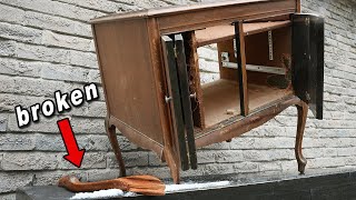 Antique Record Player Cabinet Restoration  It plays music again [upl. by Strade]