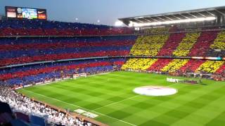 FC Barcelona  Real Madrid ESPECTACULAR el Camp Nou cantando el himno [upl. by O'Neil]