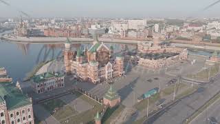 ALog YoshkarOla Russia Republican Puppet Theatre City center in the morning light Embankment [upl. by Saeger]