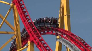 Intimidator 305 Roller Coaster Offride Shots HD First Drop Kings Dominion Aerial View [upl. by Pesek]