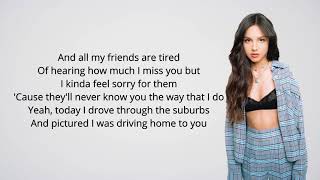 Olivia Rodrigo  drivers license Lyrics [upl. by Tham688]