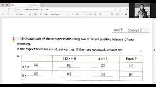 determining Equivalent Algebraic expressions grade 6 lesson 7 unit 3 [upl. by Oletha]