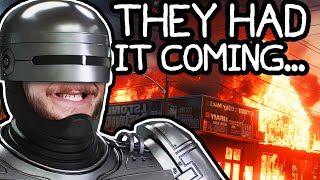 ROBOCOP SET FIRE TO LOCAL HOMELESS SHELTER IN SEARCH OF SUSPECT [upl. by Anna]