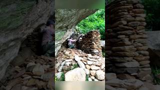 15 days to build a rock sheltersurvival bushcraft shelter [upl. by Ardnahs]