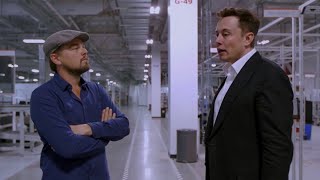 Elon Musk Shows Leonardo DiCaprio Around the Tesla Gigafactory 2016 [upl. by Atniuq]