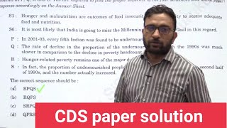 CDS2022 paper solution  CDS English [upl. by Ecinahc]