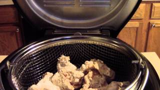 DeLonghi D28313UXBK Roto Deep Fryer Review FRIED CHICKEN [upl. by Sillyhp]