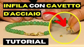 TUTORIAL Come Infilare con Il Cavetto Dacciaio e Gli Schiaccini [upl. by Arza851]