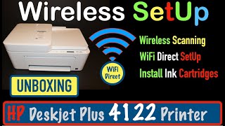 HP Deskjet Plus 4122 Wireless SetUp Unboxing Install Ink wireless Scanning Copy Test amp Review [upl. by Sotnas]