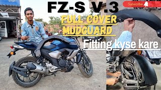 Yamaha fzs v3 rear mudguard modification। Full cover rear mudguard। FZS V3। fzsv3 yamaha [upl. by Montague]