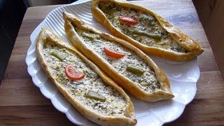 Türkische Pide mit SchafskäseTürkische RezeptePeynirli pide [upl. by Lletnahc]