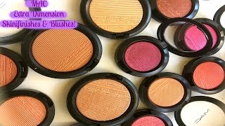 MAC Extra Dimension Skinfinish  Blushes HAUL ALL SHADES [upl. by Nivanod]