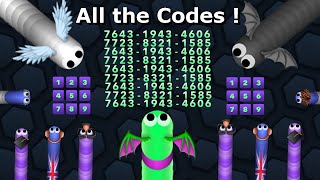 NEW 9 CODES Slitherio  ALL CODES Slitherio WINGS  How to get the codes  AI 70k Happy Christmas [upl. by Arlette]