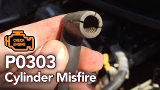 Fixing a cylinder misfire  Check Engine Light  Cylinder Misfire Code  P0303 [upl. by Garretson]