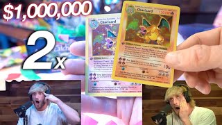 LOGAN PAUL Pulls 2 Charizards  1000000 1st Edition Pokemon Box [upl. by Hourigan]