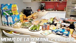 VIE DE FAMILLE MENUS DE LA SEMAINE  COURSES 🥕🥑🍎 [upl. by Ilrebmik403]