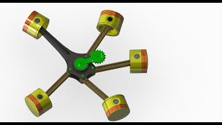 Assembly and Working of Radial Engine In Creo Parametric 30 [upl. by Nicholas]