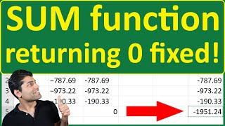 Why Sum Function Returns 0 in Excel [upl. by Culver613]