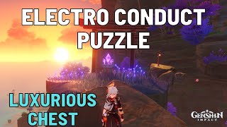 Solving Electro Conduct puzzle at Mt Yougou Luxurious chest  Genshin Impact Inazuma Puzzle Guide [upl. by Zoilla]