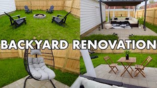 BACKYARD RENOVATION EP 6 NEW FIREPIT CHAIRS NEW PATIO FURNITUREPLANTING FLOWERSSPRING CLEANING [upl. by Sower]