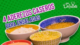 4 Recetas de aderezos para ensaladas  Cocina Delirante [upl. by Moreno432]