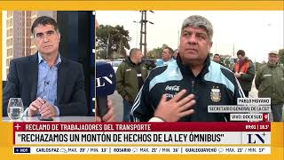 Pablo Moyano quotEl jueves va a haber un paro general muy contundentequot [upl. by Llebasi]