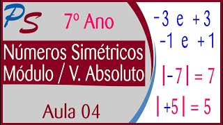 NÚMEROS SIMÉTRICOS  MÓDULO DE UM NÚMERO INTEIRO  AULA 4 [upl. by Ettener]