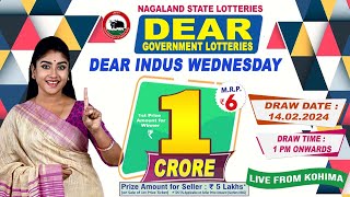 DEAR GOVERNMENT LOTTERIES LIVE DRAW DEAR INDUS WEDNESDAY DRAW TIME 1 PM ONWARDS DRAW DATE 14022024 [upl. by Neville]