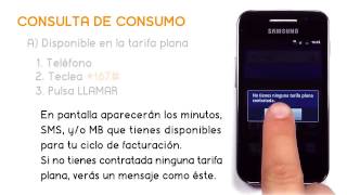 Tutorial SAMSUNG GALAXY ACE Consulta de consumo JAZZTEL [upl. by Arakal]