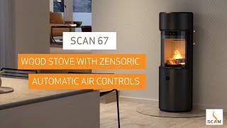 Wood burning stove – Scan 67 – with Zensoric automatic wood stove controls [upl. by Kanor]