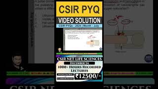 CSIRNET LIFE SCIENCES  PYQ 2024 July  VIDEO SOLUTION  previousyearquestions csirnet [upl. by Bendicta]