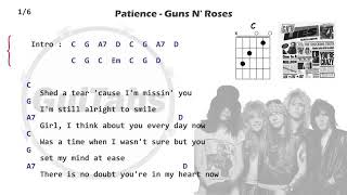 Patience  Guns N Roses  Lyrics and Chord 🎸 [upl. by Sirrah]