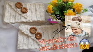 Diadema sencilla con BOTONES 💗crochet DIY [upl. by Yrtnej805]