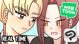 LGBTQ WEBTOON making  A love triangle  Real Time  Tapas  Clip Studio Paint CSP [upl. by Reffineg]